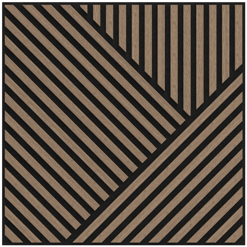 Mexen Linea 25 akustický stěnový panel 60 x 60 cm (4 ks), 9 mm plsť, technická dýha, Světlý Ořech - S110-60607-25-047