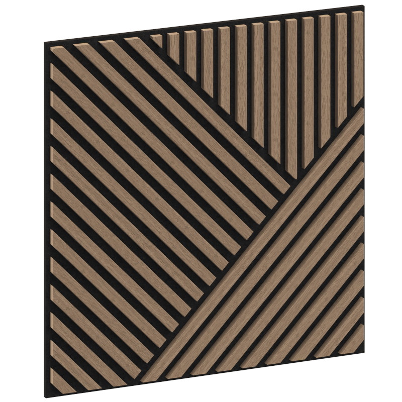 Mexen Linea 25 akustický stěnový panel 60 x 60 cm (4 ks), 9 mm plsť, technická dýha, Světlý Ořech - S110-60607-25-047