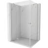 Mexen Mist-H Duo sprchová kabina s otevíracími dveřmi vlevo 90 x 85 cm, transparentní, kartáčovaný nikl