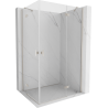Mexen Mist-H Duo sprchový kout pantový pravý 80 x 105 cm, transparentní, kartáčovaný nikl - 8A5-080L-105P-97-00