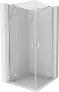 Mexen Mist-H Duo sprchový kout s otevíracími dveřmi 105 x 105 cm, průhledný, kartáčovaný nikl - 8A5-105L-105P-97-00