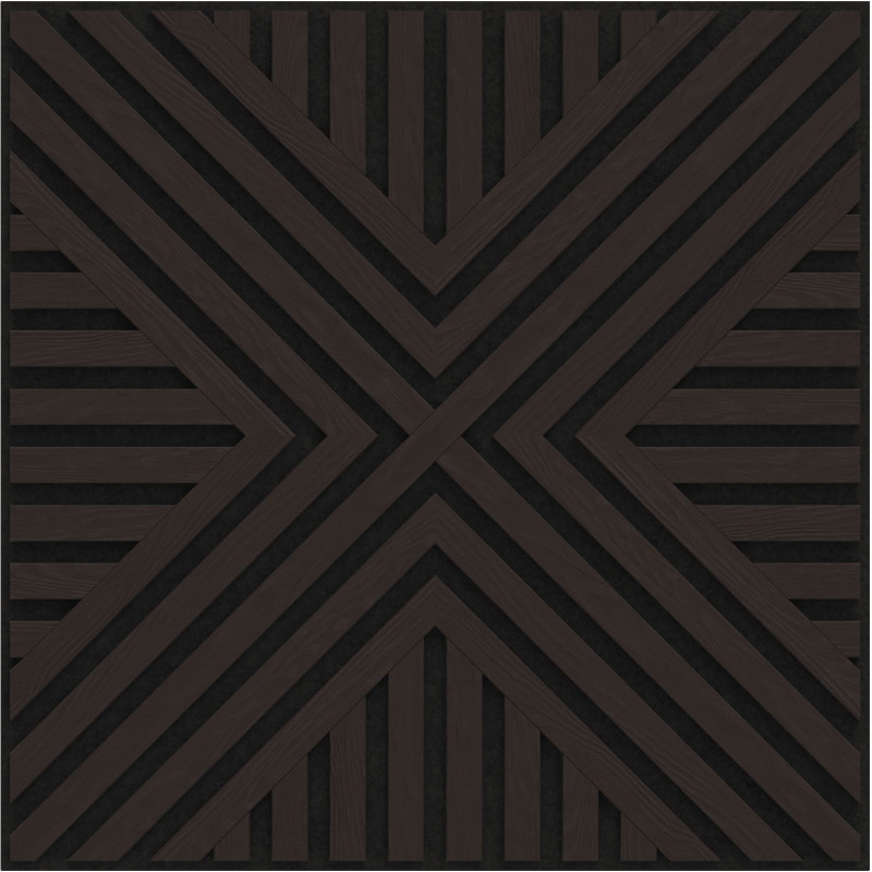 Mexen Linea 26 akustický nástěnný panel 60 x 60 cm (4 ks), plsť 9 mm, technická dýha, Černý Dub - S110-60607-26-046