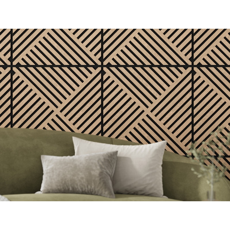 Mexen Linea 08 akustický nástěnný panel 60 x 60 cm (4 ks), plsť 9 mm, technická dýha, bělený dub - S110-60607-08-040