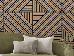 Mexen Linea 26 akustický stěnový panel 60 x 60 cm (4ks), plsť 9 mm, technická dýha, světle ořechový - S110-60607-26-047