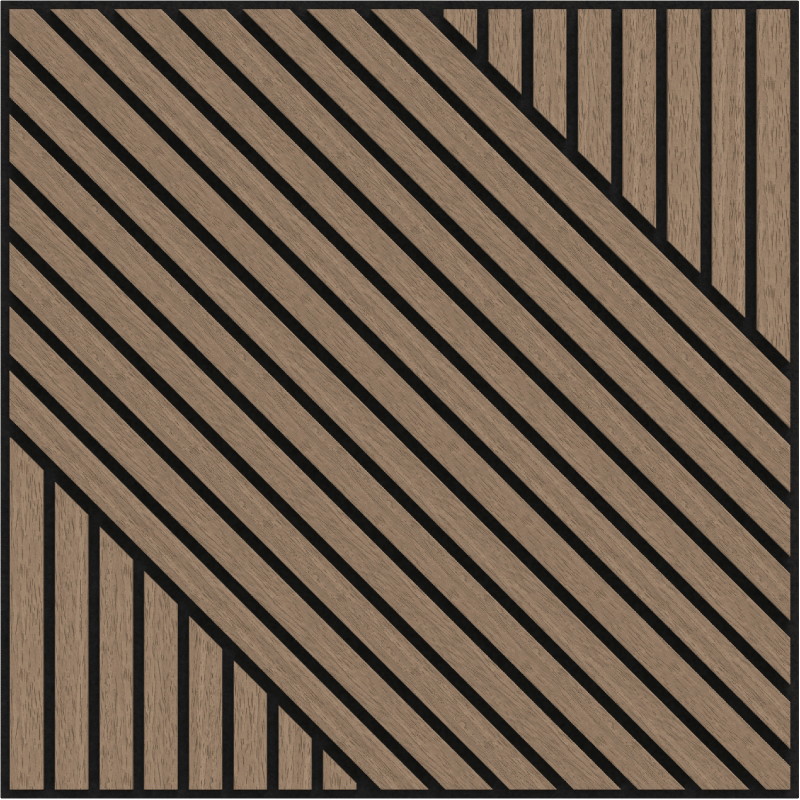 Mexen Linea 26 akustický stěnový panel 60 x 60 cm (4ks), plsť 9 mm, technická dýha, světle ořechový - S110-60607-26-047