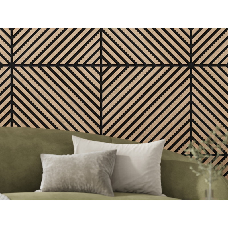 Mexen Linea 39 akustický nástěnný panel 60 x 60 cm (4ks), plsť 9 mm, technická dýha, bělený dub - S110-60607-39-040