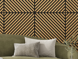 Mexen Linea 39 akustický nástěnný panel 60 x 60 cm (4 ks), plsť 9 mm, technická dýha, Dub Classic - S110-60607-39-041