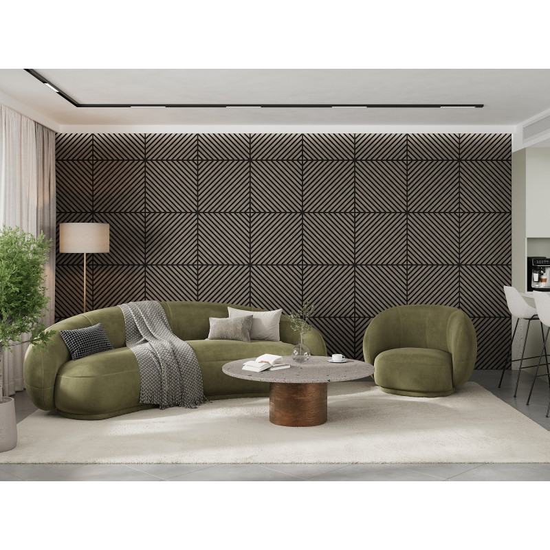 Mexen Linea 39 akustický nástěnný panel 60 x 60 cm (4 ks), filc 9 mm, technická dýha, Šedý Dub - S110-60607-39-043