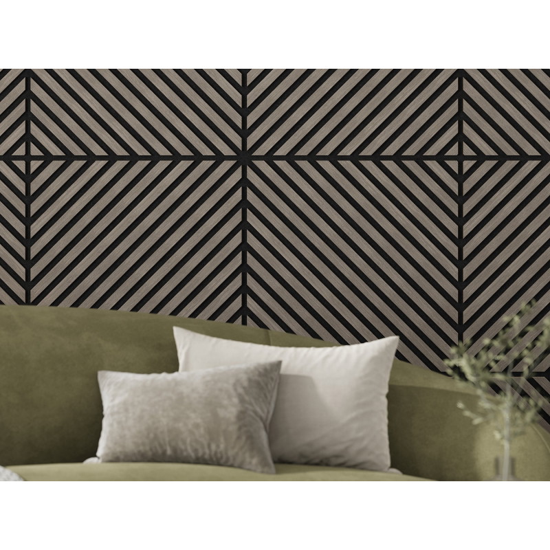 Mexen Linea 39 akustický nástěnný panel 60 x 60 cm (4 ks), filc 9 mm, technická dýha, Šedý Dub - S110-60607-39-043