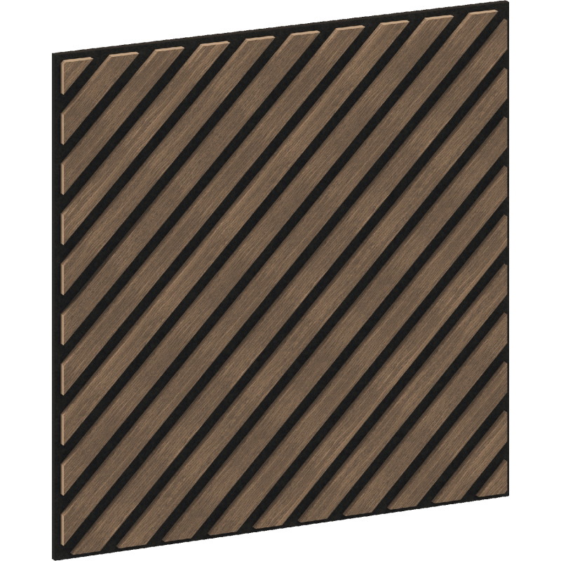 Mexen Linea 39 akustický stěnový panel 60 x 60 cm (4ks), plst 9 mm, technická dýha, Tmavý ořech - S110-60607-39-044
