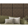 Mexen Linea 39 akustický stěnový panel 60 x 60 cm (4ks), plst 9 mm, technická dýha, Tmavý ořech - S110-60607-39-044