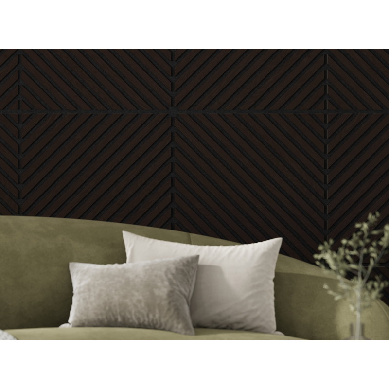 Mexen Linea 39 akustický nástěnný panel 60 x 60 cm (4 ks), plsť 9 mm, technická dýha, Černý Dub - S110-60607-39-046