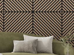 Mexen Linea 39 akustický nástěnný panel 60 x 60 cm (4ks), plsť 9 mm, technická dýha, Světlý ořech - S110-60607-39-047