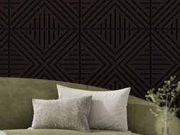 Mexen Linea 06 akustický nástěnný panel 60 x 60 cm (4ks), plsť 9 mm, technická dýha, Černý Dub - S110-60607-06-046