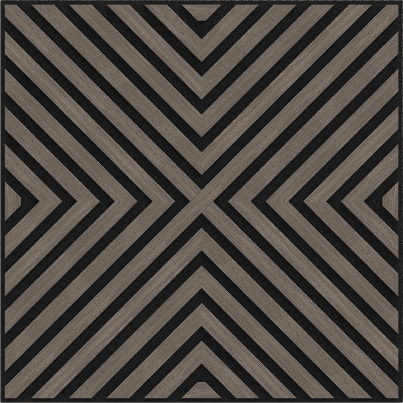 Mexen Linea 01 akustický nástěnný panel 60 x 60 cm (4ks), plsť 9 mm, technická dýha, Šedý Dub - S110-60607-01-043