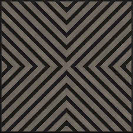 Mexen Linea 01 akustický nástěnný panel 60 x 60 cm (4ks), plsť 9 mm, technická dýha, Šedý Dub - S110-60607-01-043