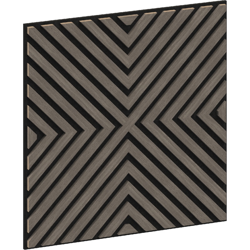 Mexen Linea 01 akustický nástěnný panel 60 x 60 cm (4ks), plsť 9 mm, technická dýha, Šedý Dub - S110-60607-01-043