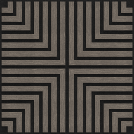 Mexen Linea 02 akustický nástěnný panel 60 x 60 cm (4 ks), plsť 9 mm, technická dýha, Šedý Dub - S110-60607-02-043