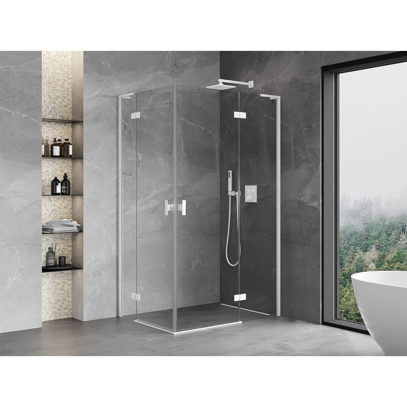 Mexen Mist-H L Duo sprchová zástěna otočná pravá 70 x 90 cm, transparentní, bílá - 8A5L-070L-090P-20-00