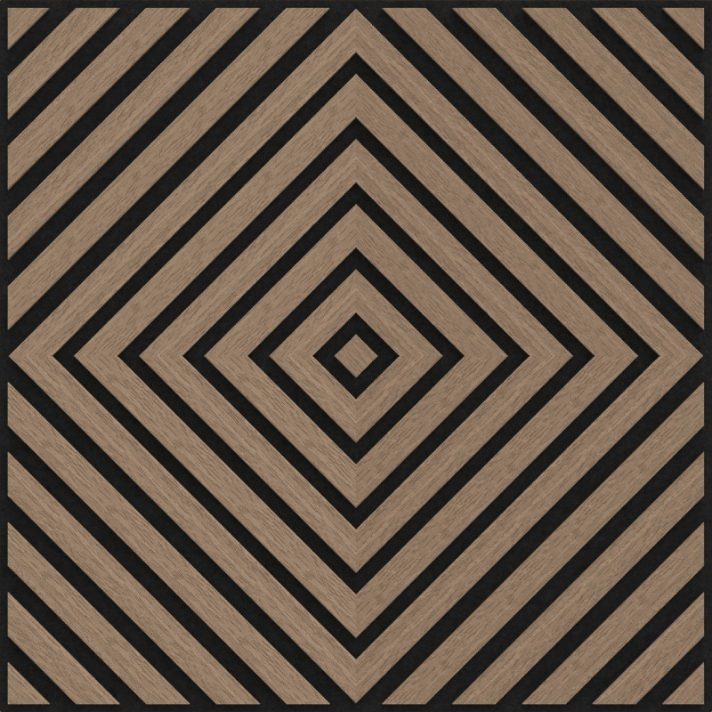 Mexen Linea 03 akustický nástěnný panel 60 x 60 cm (4 ks), plst 9 mm, technická dýha, Světlý Ořech - S110-60607-03-047