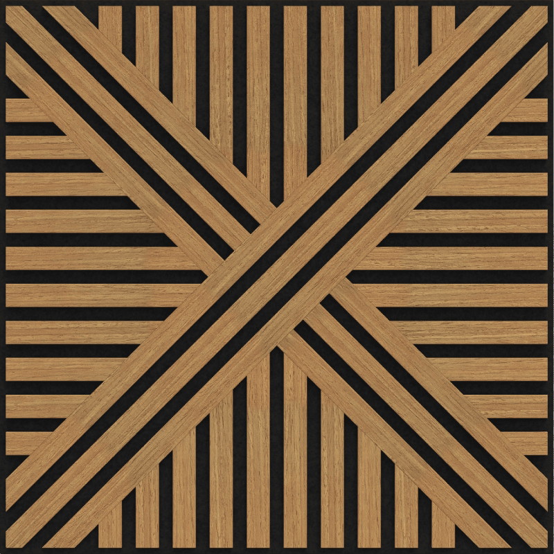 Mexen Linea 05 akustický stěnový panel 60 x 60 cm (4ks), plsť 9 mm, technická dýha, Dub Classic - S110-60607-05-041