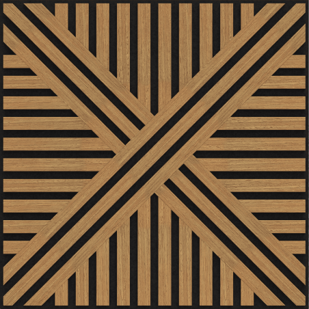 Mexen Linea 05 akustický stěnový panel 60 x 60 cm (4ks), plsť 9 mm, technická dýha, Dub Classic - S110-60607-05-041
