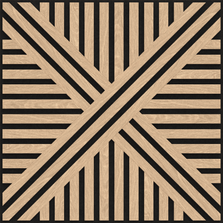 Mexen Linea 05 akustický stěnový panel 60 x 60 cm (4 ks), plsť 9 mm, technická dýha, Bělený Dub - S110-60607-05-040