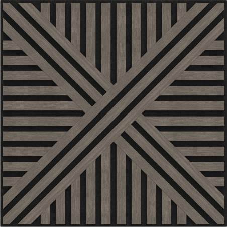 Mexen Linea 05 akustický nástěnný panel 60 x 60 cm (4ks), plsť 9 mm, technická dýha, Šedý Dub - S110-60607-05-043