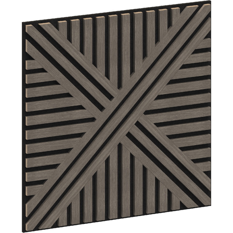 Mexen Linea 05 akustický nástěnný panel 60 x 60 cm (4ks), plsť 9 mm, technická dýha, Šedý Dub - S110-60607-05-043