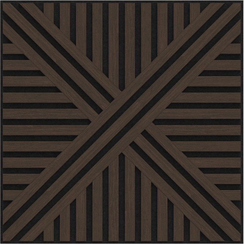 Mexen Linea 05 akustický nástěnný panel 60 x 60 cm (4ks), plsť 9 mm, technická dýha, Dub Mocca - S110-60607-05-045