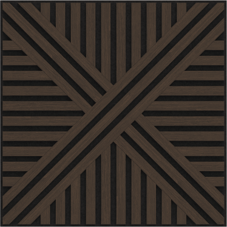 Mexen Linea 05 akustický nástěnný panel 60 x 60 cm (4ks), plsť 9 mm, technická dýha, Dub Mocca - S110-60607-05-045