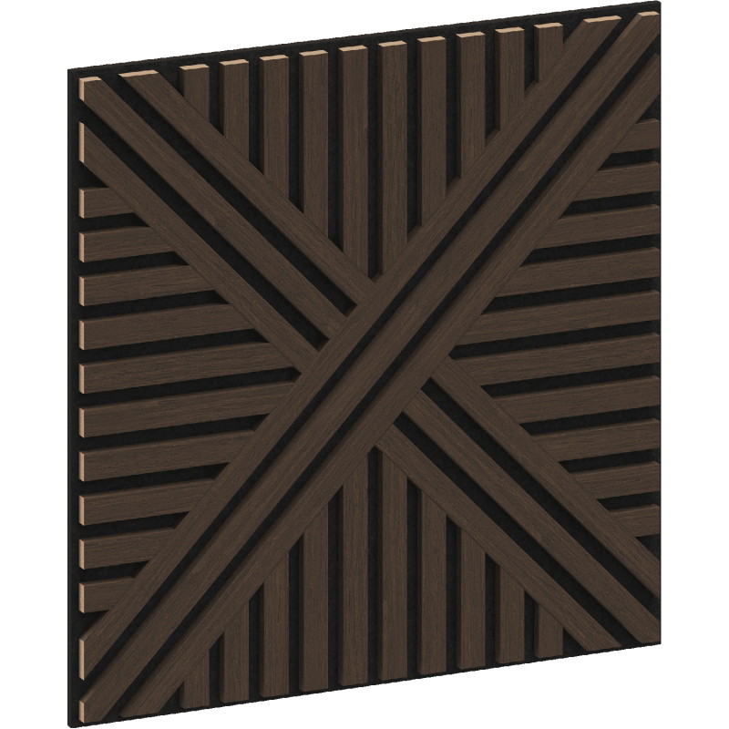 Mexen Linea 05 akustický nástěnný panel 60 x 60 cm (4ks), plsť 9 mm, technická dýha, Dub Mocca - S110-60607-05-045