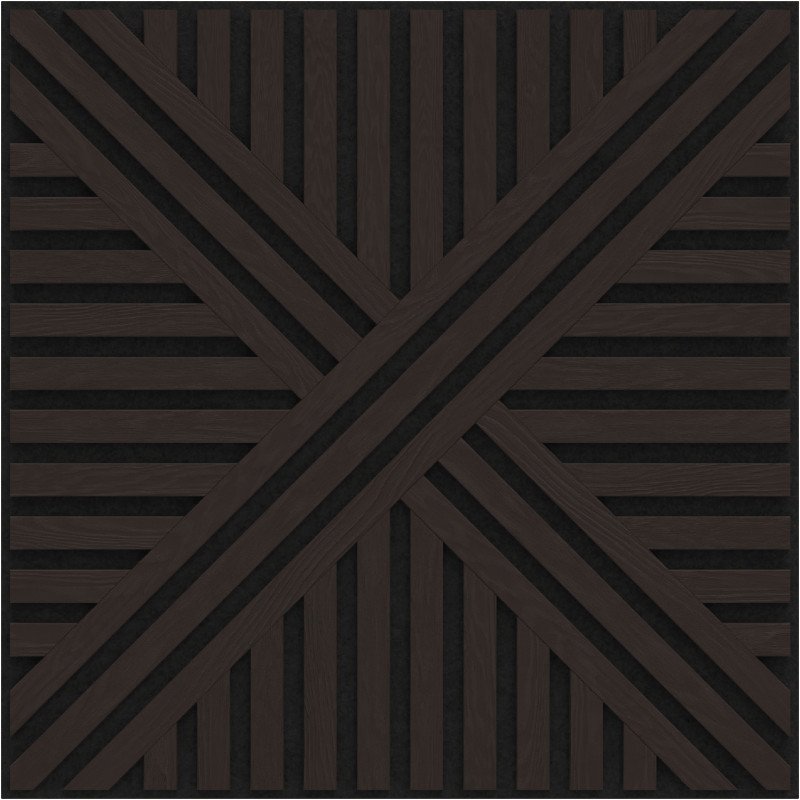 Mexen Linea 05 akustický nástěnný panel 60 x 60 cm (4 ks), plsť 9 mm, technická dýha, Černý dub - S110-60607-05-046