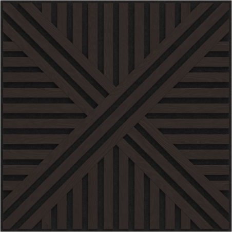 Mexen Linea 05 akustický nástěnný panel 60 x 60 cm (4 ks), plsť 9 mm, technická dýha, Černý dub - S110-60607-05-046