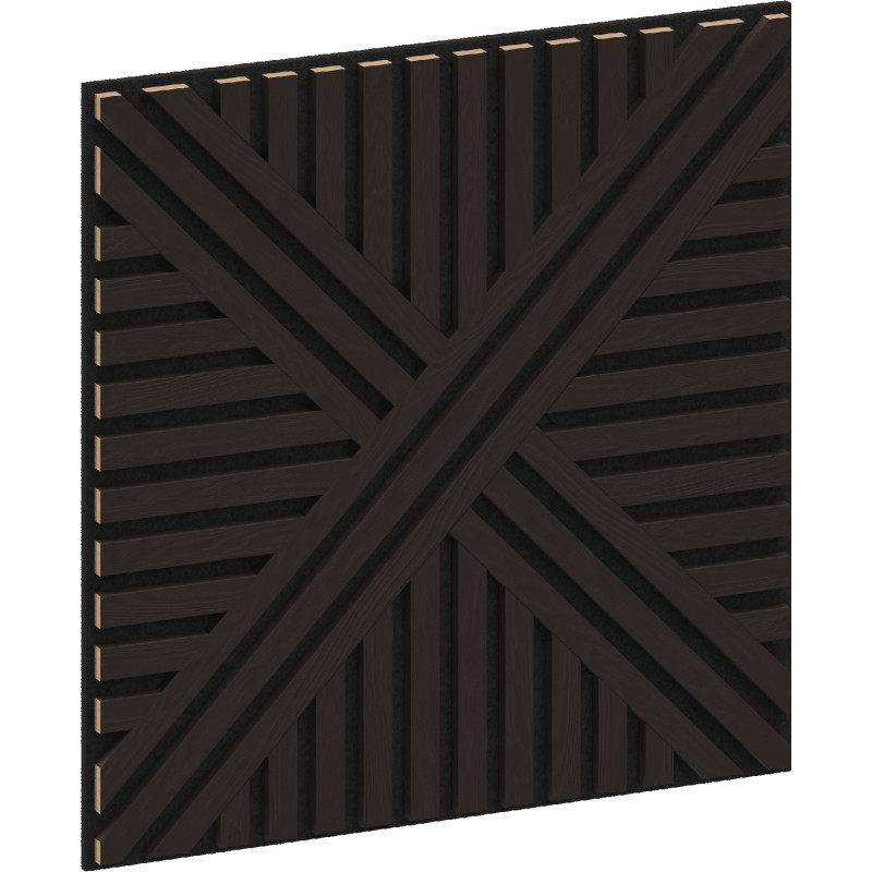 Mexen Linea 05 akustický nástěnný panel 60 x 60 cm (4 ks), plsť 9 mm, technická dýha, Černý dub - S110-60607-05-046