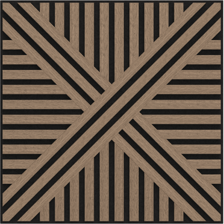 Mexen Linea 05 akustický nástěnný panel 60 x 60 cm (4ks), plsť 9 mm, technická dýha, světlý ořech - S110-60607-05-047