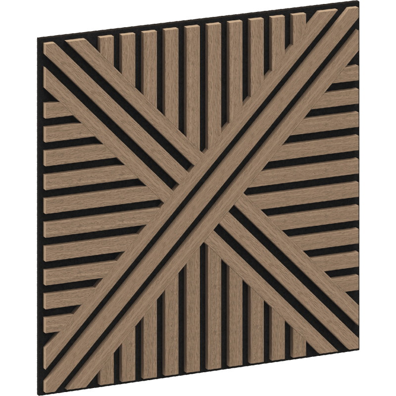 Mexen Linea 05 akustický nástěnný panel 60 x 60 cm (4ks), plsť 9 mm, technická dýha, světlý ořech - S110-60607-05-047