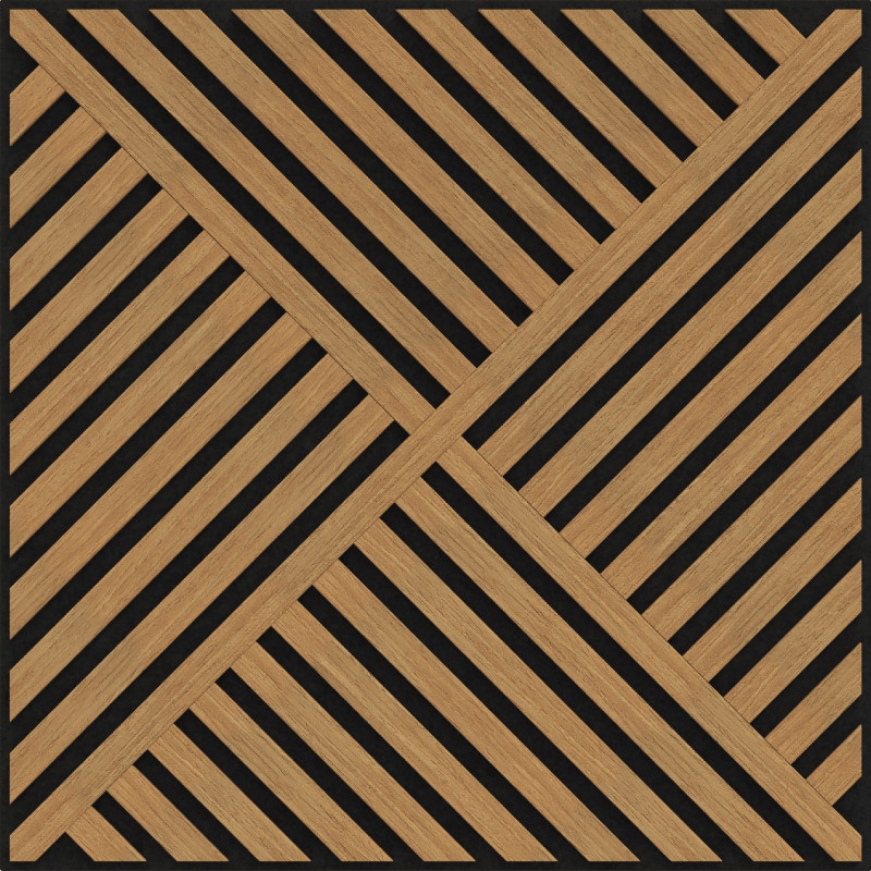 Mexen Linea 08 akustický nástěnný panel 60 x 60 cm (4ks), plsť 9 mm, technická dýha, Dub Classic - S110-60607-08-041