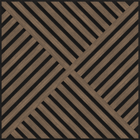 Mexen Linea 08 akustický stěnový panel 60 x 60 cm (4ks), plsť 9 mm, technická dýha, Tmavý ořech - S110-60607-08-044