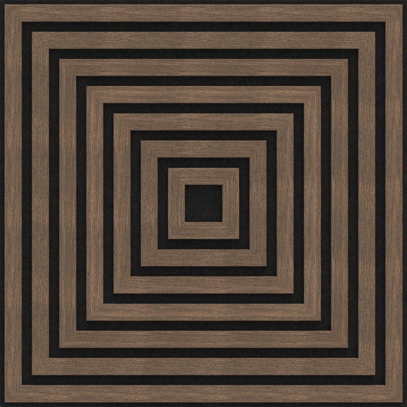 Mexen Linea 13 akustický nástěnný panel 60 x 60 cm (4 ks), 9 mm plsť, technická dýha, Tmavý Ořech - S110-60607-13-044