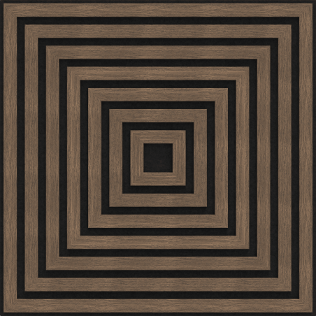 Mexen Linea 13 akustický nástěnný panel 60 x 60 cm (4 ks), 9 mm plsť, technická dýha, Tmavý Ořech - S110-60607-13-044