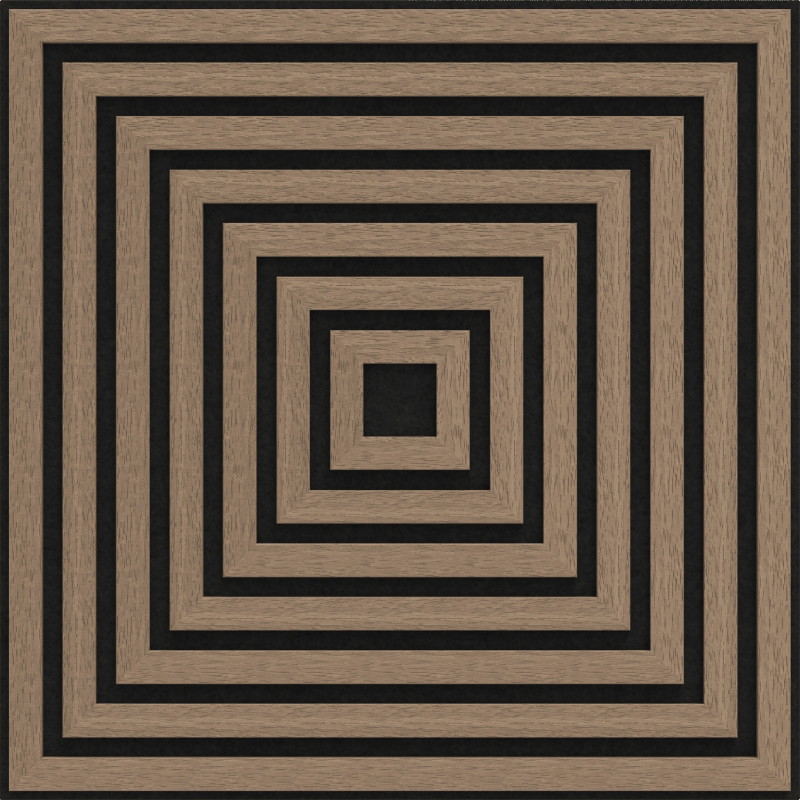 Mexen Linea 13 Akustický nástěnný panel 60 x 60 cm (4 ks), plsť 9 mm, technická dýha, Světlý ořech - S110-60607-13-047