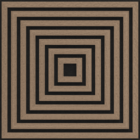 Mexen Linea 13 Akustický nástěnný panel 60 x 60 cm (4 ks), plsť 9 mm, technická dýha, Světlý ořech - S110-60607-13-047