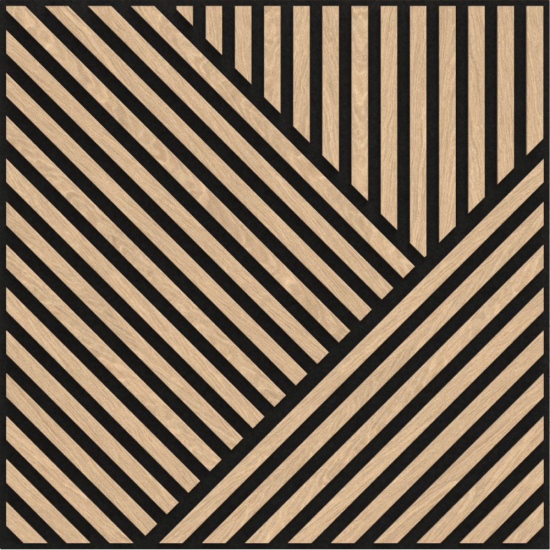 Mexen Linea 25 akustický nástěnný panel 60 x 60 cm (4 ks), plsť 9 mm, technická dýha, bělený dub - S110-60607-25-040