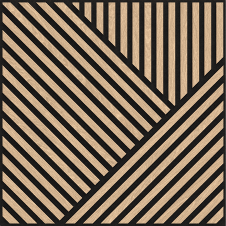 Mexen Linea 25 akustický nástěnný panel 60 x 60 cm (4 ks), plsť 9 mm, technická dýha, bělený dub - S110-60607-25-040
