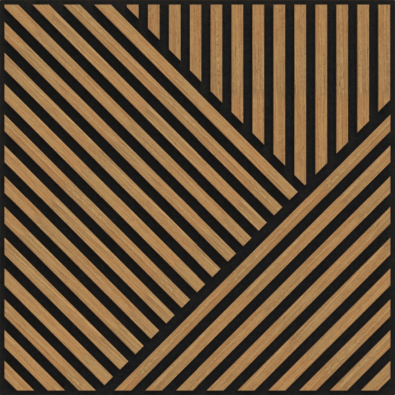 Mexen Linea 25 akustický nástěnný panel 60 x 60 cm (4 ks), plsť 9 mm, technická dýha, Dub Classic - S110-60607-25-041