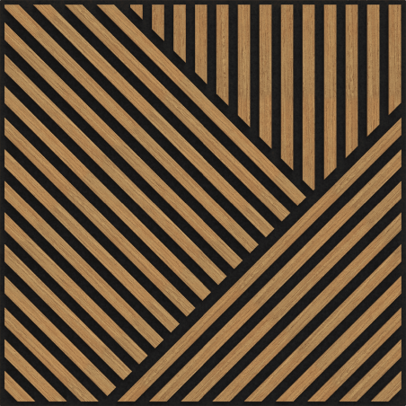 Mexen Linea 25 akustický nástěnný panel 60 x 60 cm (4 ks), plsť 9 mm, technická dýha, Dub Classic - S110-60607-25-041