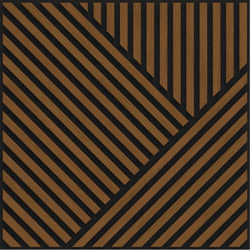 Mexen Linea 25 akustický nástěnný panel 60 x 60 cm (4ks), plsť 9 mm, technická dýha, Přírodní Dub - S110-60607-25-042