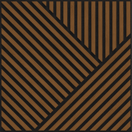 Mexen Linea 25 akustický nástěnný panel 60 x 60 cm (4ks), plsť 9 mm, technická dýha, Přírodní Dub - S110-60607-25-042