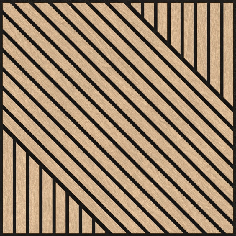 Mexen Linea 26 akustický nástěnný panel 60 x 60 cm (4 ks), plsť 9 mm, technická dýha, bělený dub - S110-60607-26-040